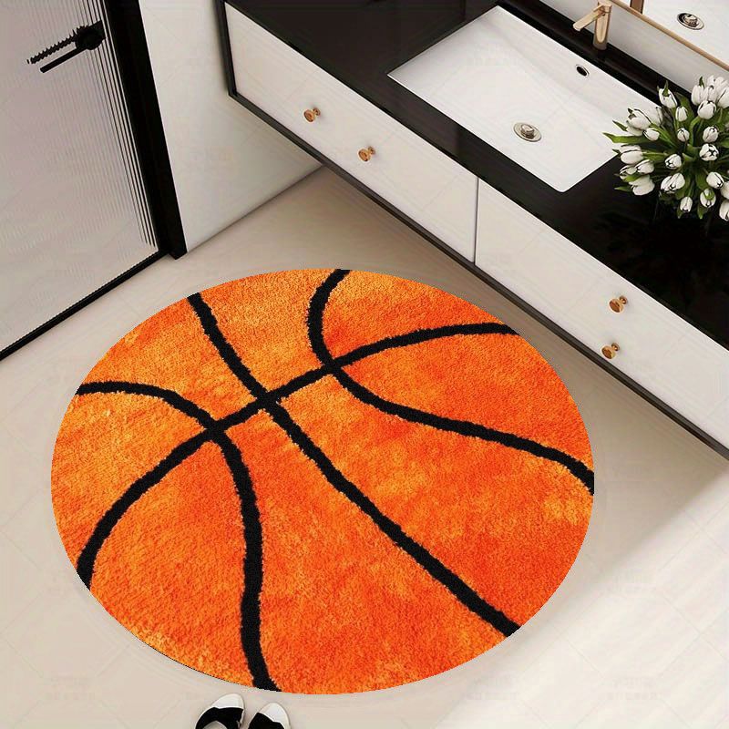 Home Gym Mma - Tappeto Rotondo con Motivo Basket, Morbido